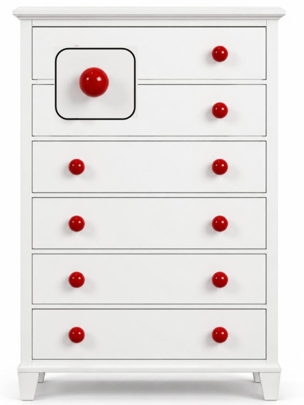 24 Red Ceramic Cabinet Knobs Vintage NOS Drawer Pulls Hardware 1.25"
